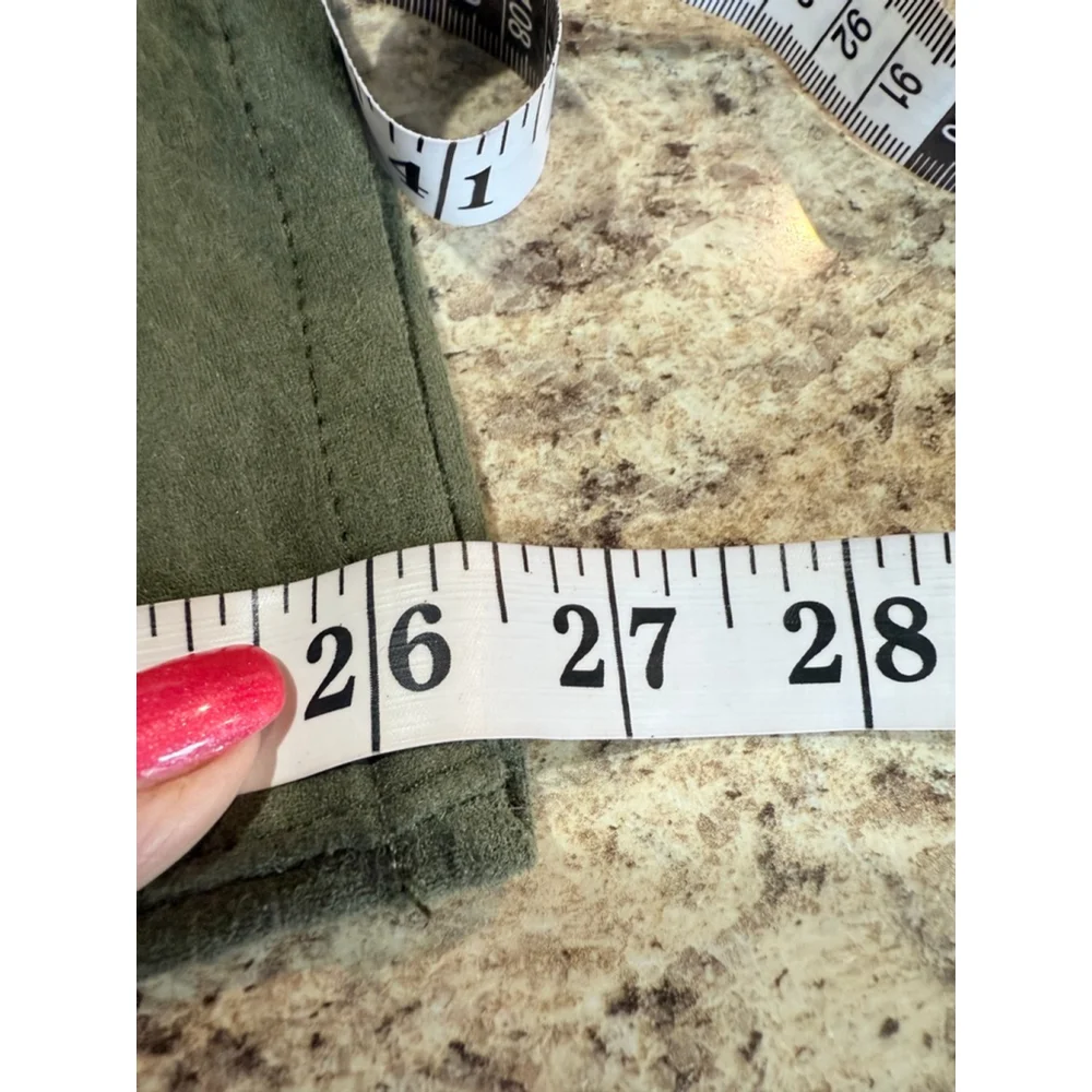 7 For All Mankind Olive Green Skinny Jeans Size 26